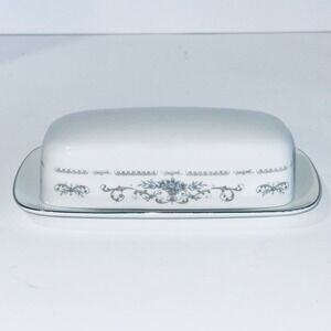 Vintage‎ WADE Diane Butter Dish Japan Fine Porcelain Covered Blue Floral